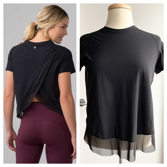 Lululemon Quick Pace black short sleeve top